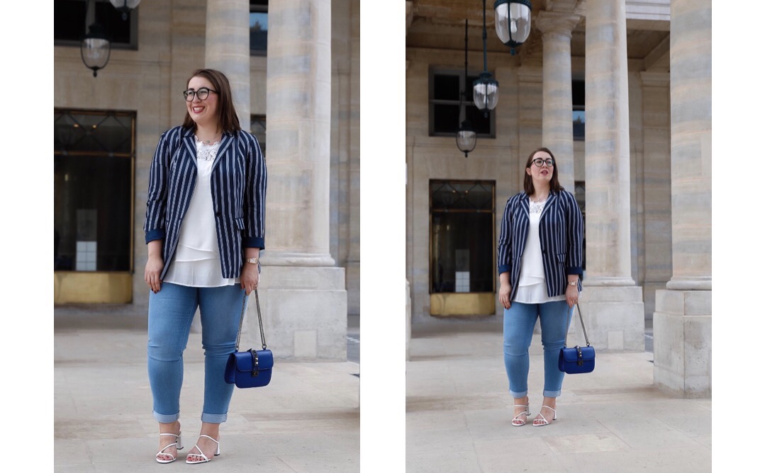 Samoon-Streifen-Blazer-kombineren-Palais-Royal-Paris-Fotoshooting-Sommerlook-Jeans-Miss-Suzie-Loves-Susanne-Heidebach