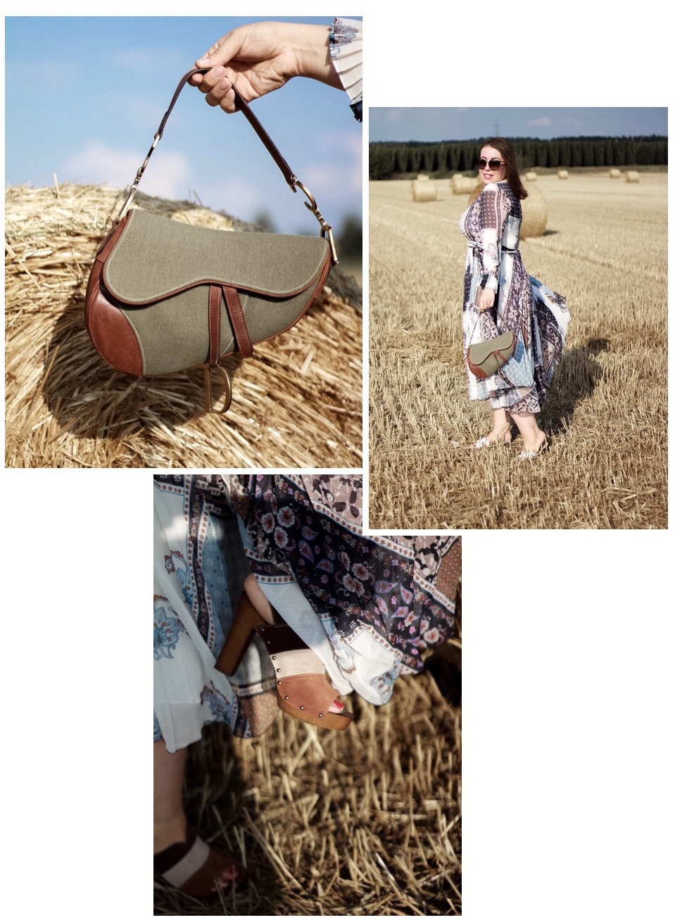 Boho-Vibes-Hippie-Kleid-Miss-Suzie-Loves-Susanne-Heidebach-Feminines-Patchwork-Kleid-H&M-Wickelkleid-Fotoshooting-Weizenfeld-Vintage-Dior-Saddle-Bag